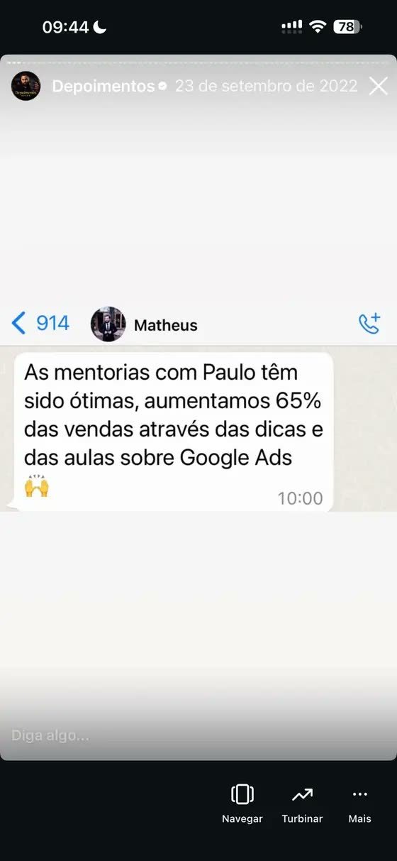Depoimento: aumento de 65% nas vendas após as mentorias